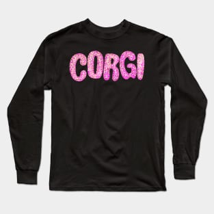 Corgi Pink Glitter Long Sleeve T-Shirt